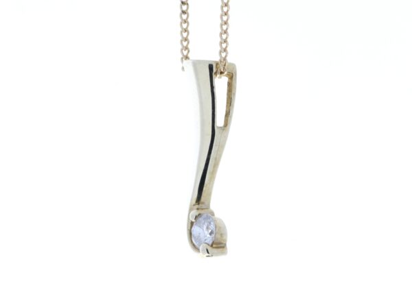 9ct Yellow Gold Wave  Diamond Set Pendant 0.18 Carats - Image 4