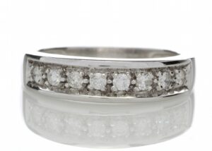 9ct White Gold Channel Set Semi Eternity Diamond Ring 0.25 Carats