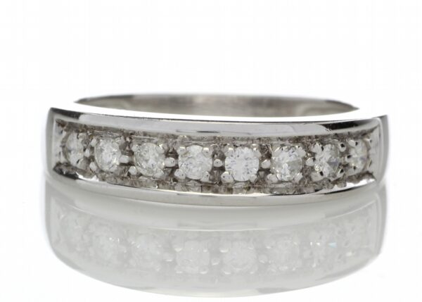 9ct White Gold Channel Set Semi Eternity Diamond Ring 0.25 Carats