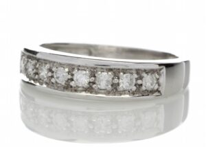 9ct White Gold Channel Set Semi Eternity Diamond Ring 0.25 Carats