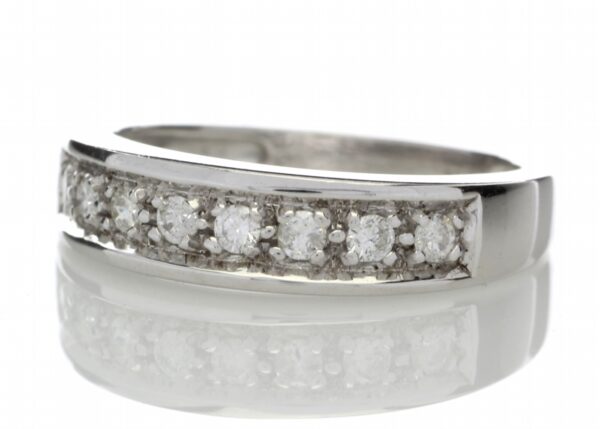 9ct White Gold Channel Set Semi Eternity Diamond Ring 0.25 Carats - Image 2