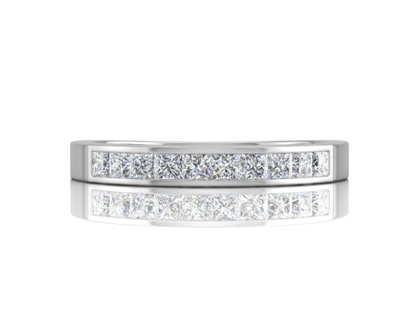 9ct White Gold Channel Set Half Eternity Diamond Ring 0.50 Carats - Image 2