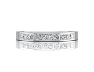 9ct White Gold Channel Set Half Eternity Diamond Ring 0.50 Carats