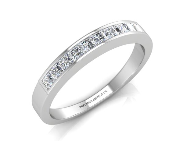 9ct White Gold Channel Set Half Eternity Diamond Ring 0.50 Carats - Image 3