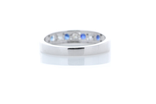 9ct White Gold Channel Set Semi Eternity Diamond And Sapphire Ring (S0.30) 0.25 Carats - Image 3