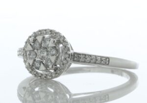 9ct White Gold Round Cluster Diamond Ring 0.25