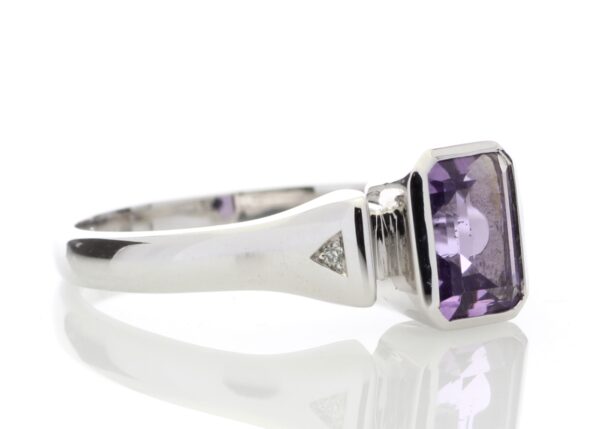 9ct White Gold Amethyst Ring (A1.00) 0.03 Carats - Image 3