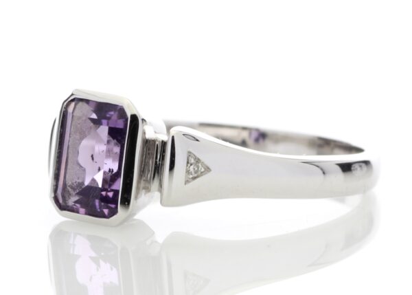 9ct White Gold Amethyst Ring (A1.00) 0.03 Carats - Image 4