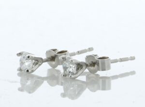 9ct White Gold Single Stone Diamond Earring 0.33