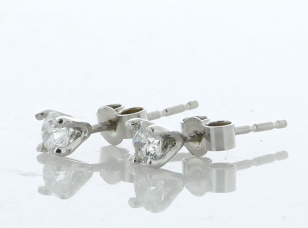 9ct White Gold Single Stone Diamond Earring 0.33 - Image 2