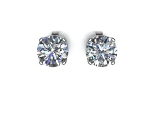 9ct White Gold Four Claw Set Diamond Earring 0.25 Carats