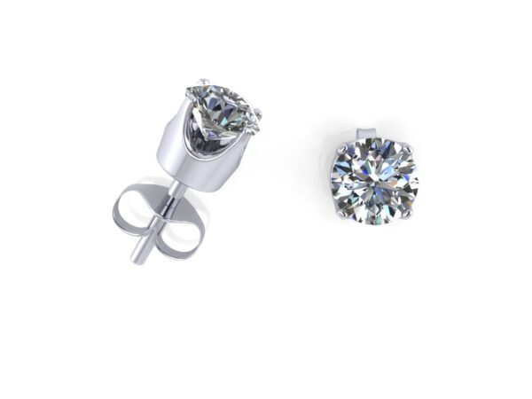 9ct White Gold Single Stone Claw Set Diamond Earring 0.10 Carats - Image 5