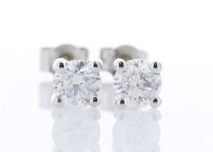 9ct White Gold Single Stone Claw Set Diamond Earring 0.50 Carats