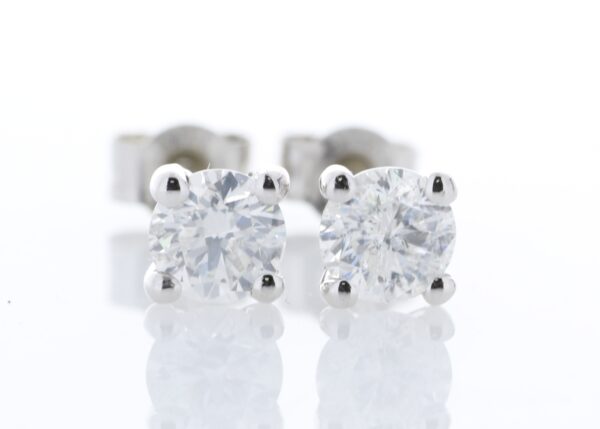 9ct White Gold Single Stone Claw Set Diamond Earring 0.50 Carats - Image 2