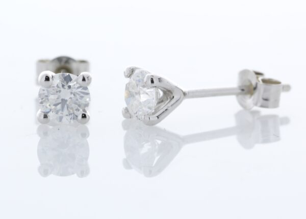 9ct White Gold Single Stone Claw Set Diamond Earring 0.50 Carats