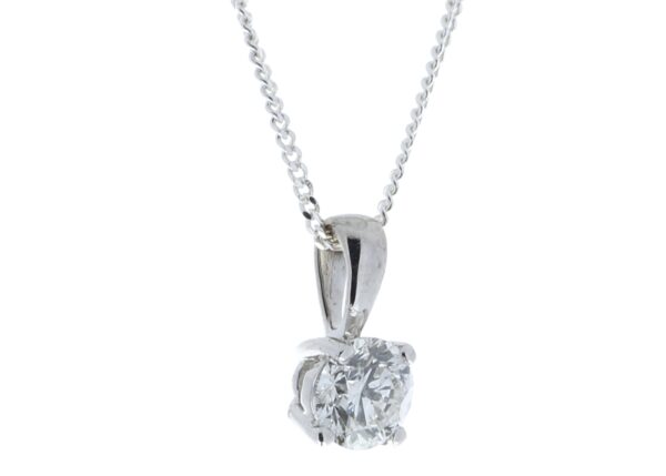 9ct White Gold Single Stone Wire Set Diamond Pendant 0.40 Carats - Image 2