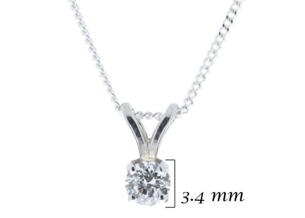 9ct White Gold Single Stone Claw Set Diamond Pendant 0.15 Carats - Image 5