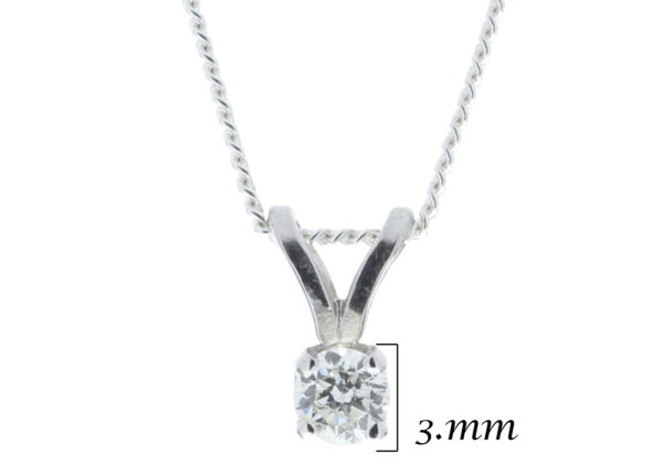 9ct White Gold Single Stone Claw Set Diamond Pendant 0.10 Carats - Image 5