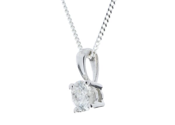 9ct White Gold Single Stone Four Claw Set Diamond Pendant 0.25 Carats - Image 2