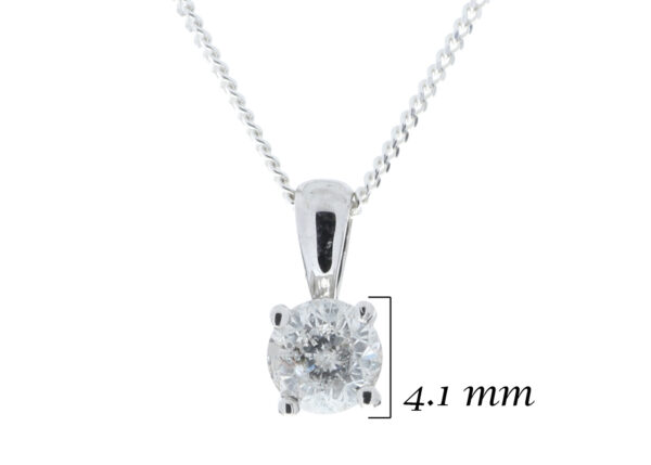 9ct White Gold Single Stone Four Claw Set Diamond Pendant 0.25 Carats - Image 5