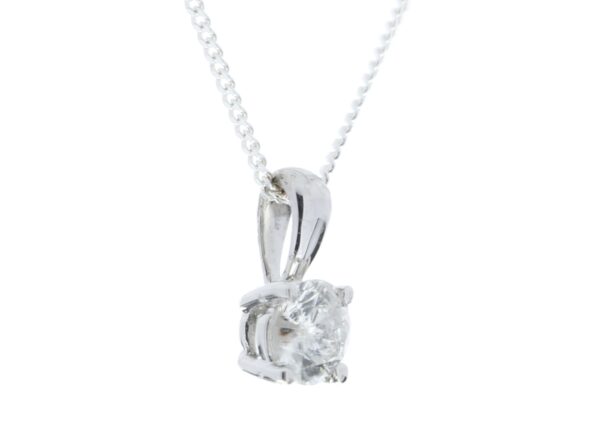 9ct White Gold Single Stone Claw Set Diamond Pendant 0.30 Carats - Image 3