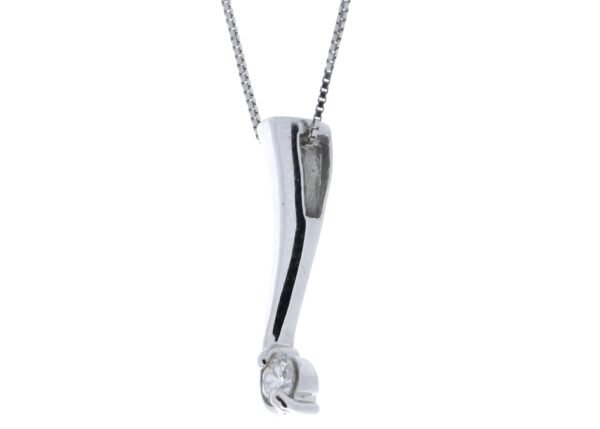 9ct White Gold Single Stone Fancy Claw Set Diamond Pendant 0.18 Carats - Image 2