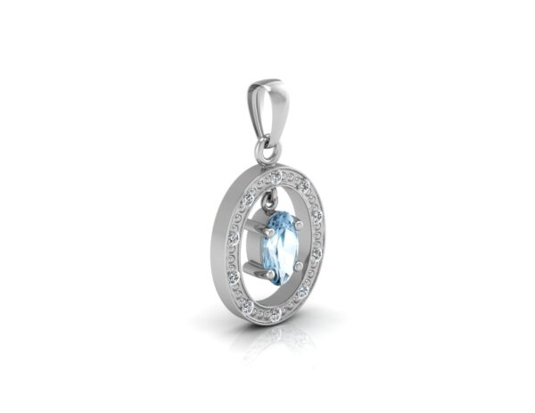 9ct White Gold  Diamond And Blue Topaz Pendant (BT0.25) 0.03 - Image 3