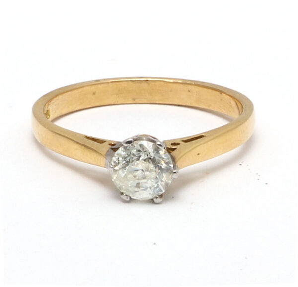 18ct Yellow Gold Brilliant Cut Diamond Engagement Ring 0.61 Carats - Image 5