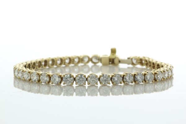 18ct Yellow Gold Tennis Diamond Bracelet 10.15 Carats