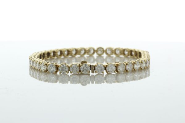 18ct Yellow Gold Tennis Diamond Bracelet 10.15 Carats - Image 3