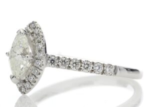 18ct White Gold Single Stone Diamond Ring (0.71) 1.10 Carats