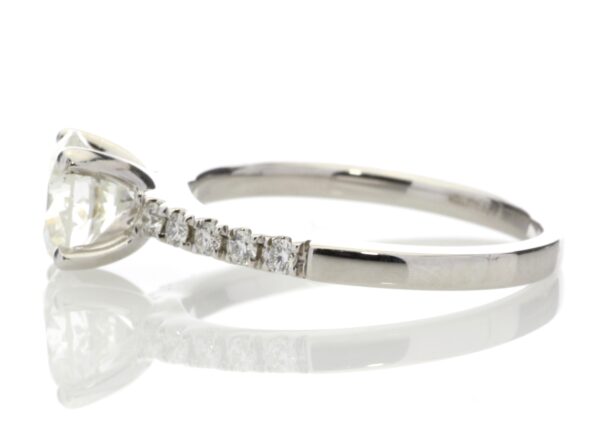 18ct White Gold Single Stone Diamond Ring With Stone Set Shoulders (1.07) 1.25 Carats - Image 3