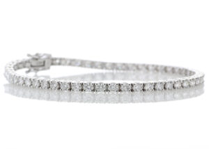 18ct White Gold Tennis Diamond Bracelet 4.00 Carats