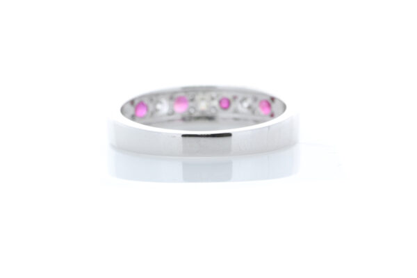 9ct White Gold Channel Set Semi Eternity Diamond And Ruby Ring (R0.30) 0.25 - Image 3