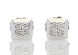 9ct White Gold Diamond Earring 0.07 Carats